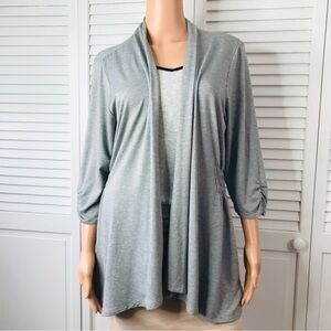 2/$25 WORTHINGTON Gray Open Front Cardigan Size XL